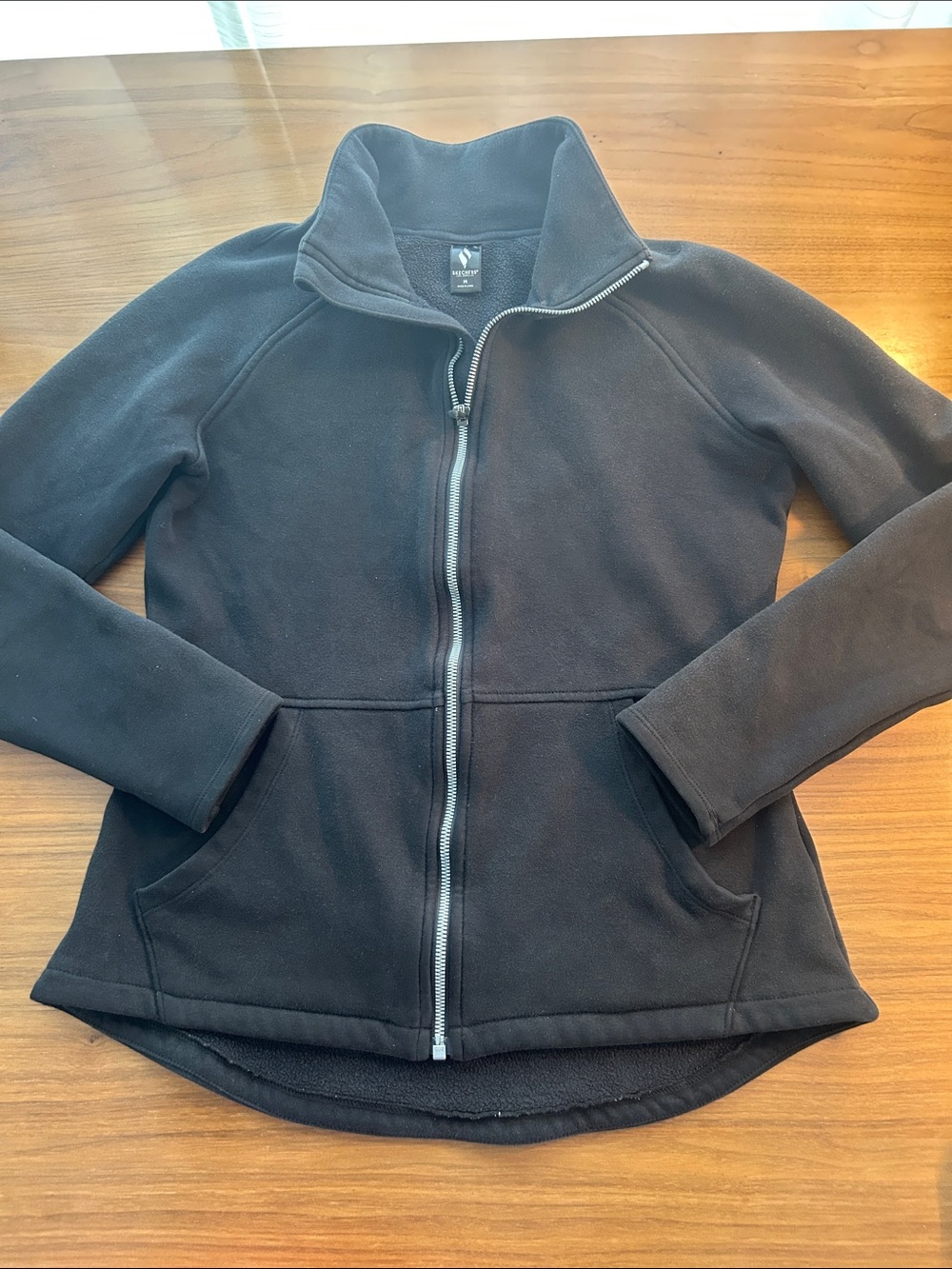 Women's Black Full-Zip Fleece Jacket - sketchers Brand